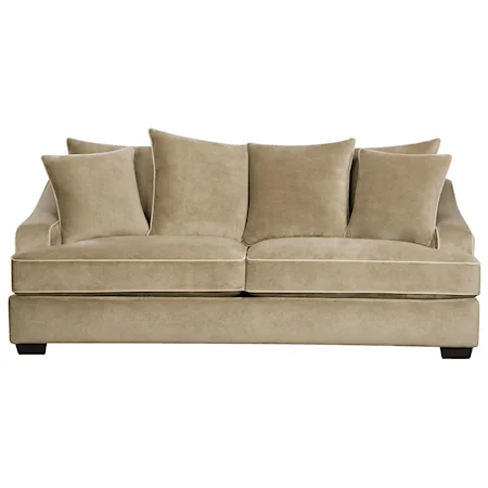 Up To Date Sofa Sleeper with Slanting Track Arms and Throw Pillow Seat Back